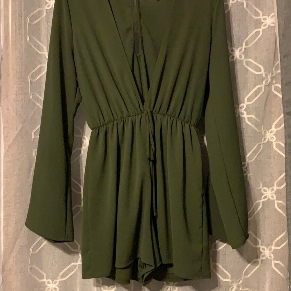 Army green romper